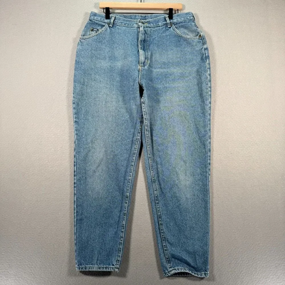 Vintage Lee Jeans Womens 20M Blue‎ Light Wash American Workwear Tapered USA Made
